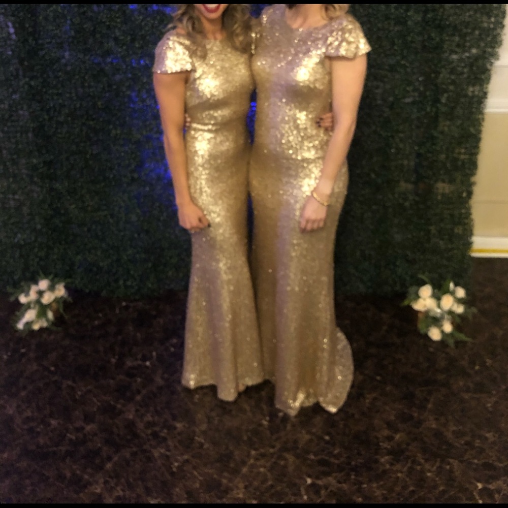 Sorella Vita gold sequin floor length dress - Picture 3 of 4